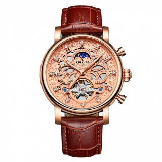 J026 Moon Phase Automatic Mechanical Watch Time Date Week Function
