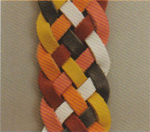 Six-string flat braided leather