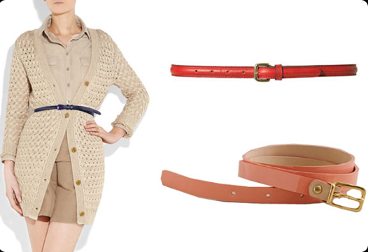 .Shiny Belt + Layered Cardigans