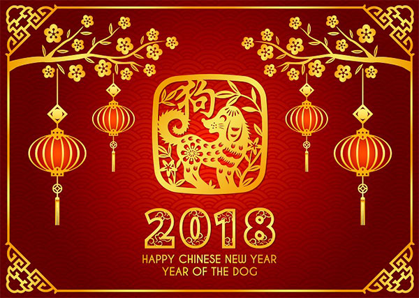 Happy 2018 Chinese New Year of Dog