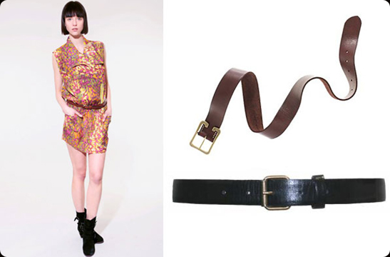 Leather belt + Loose-Fit Dress