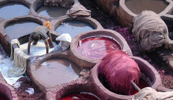 (2/3) A tannery in Faiz (Morocco) - Chrome Tanning