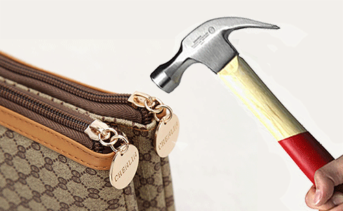 Hammer the handbag zipper head