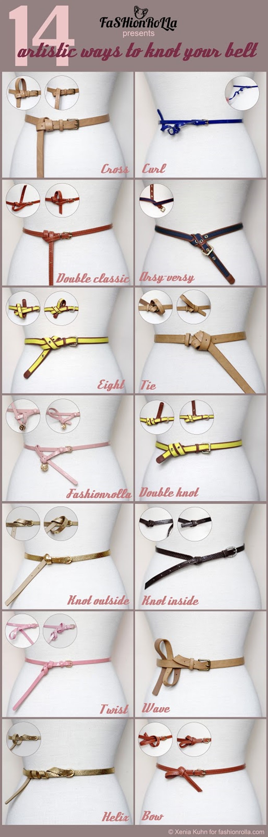 The way to tie a belt