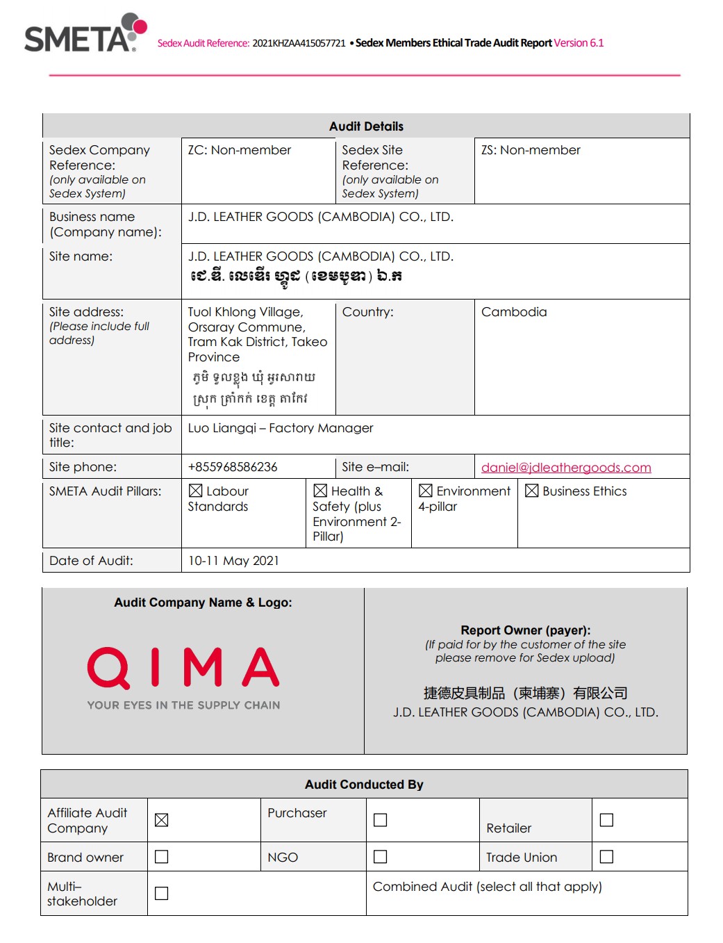 Smeta Factory Report