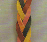 Five-string flat braided leather strap.