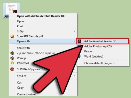 Open with Adobe Acrobat Reader DC