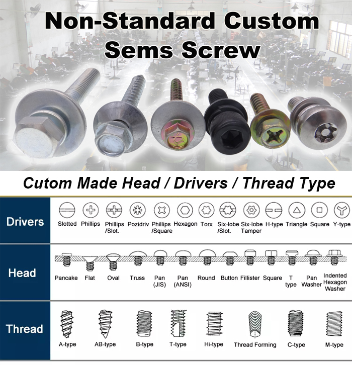 Custom Sems Screw