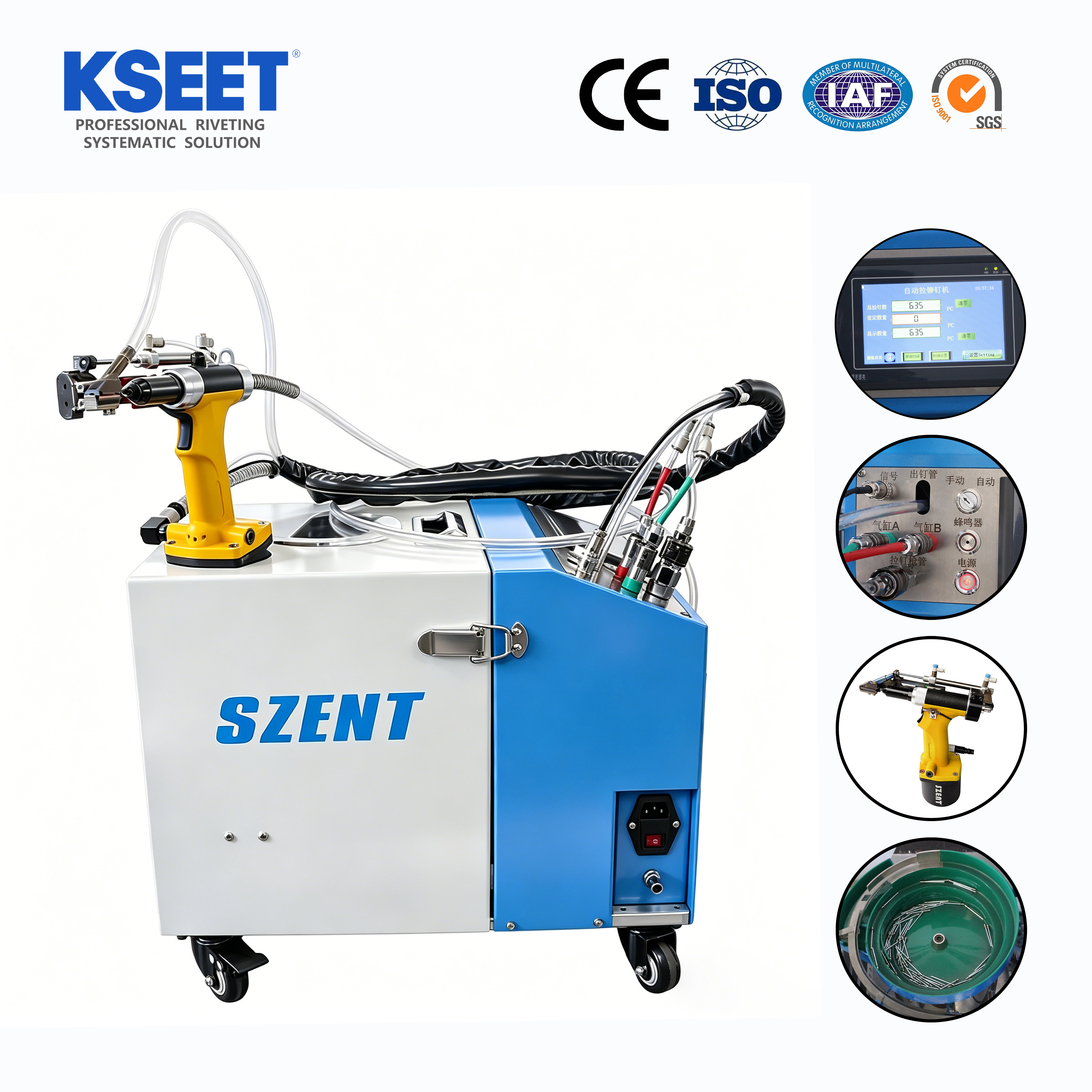 SZENT AU series automatic feeding rivet machin