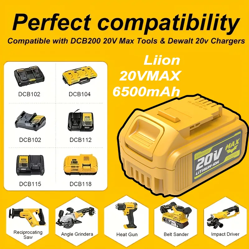 Replacement Dewalt 20v Xr Max Battery For Dewalt Xr Power Tools