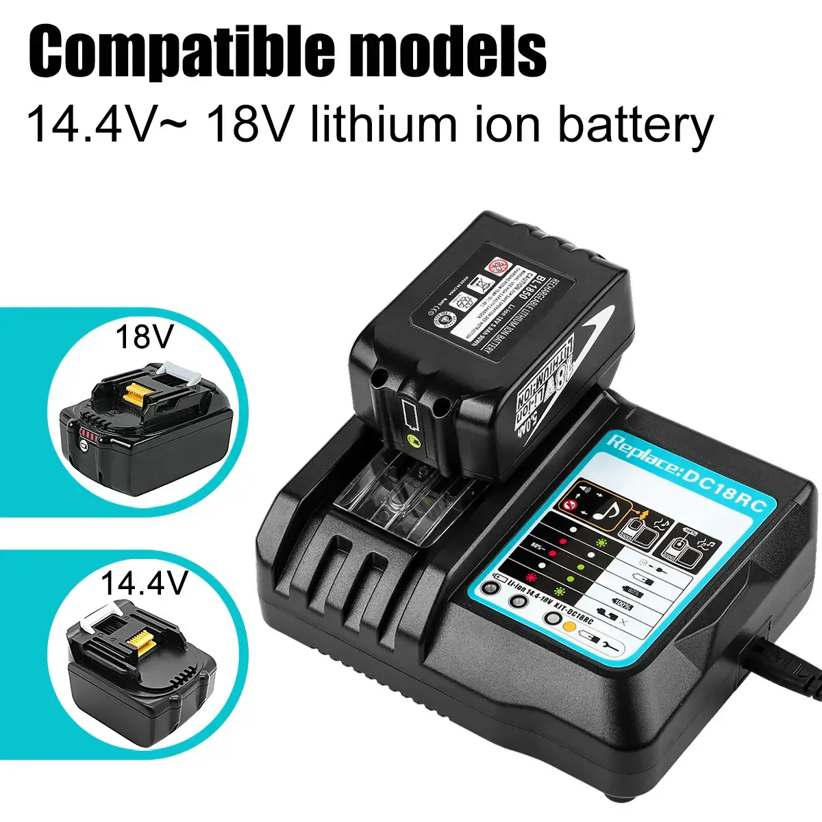 Rapid Charger For Makita 14.4v 18v Li Ion Battery 3a Rapid Charger For Makita 14.4v 18v Li Ion Battery 3a