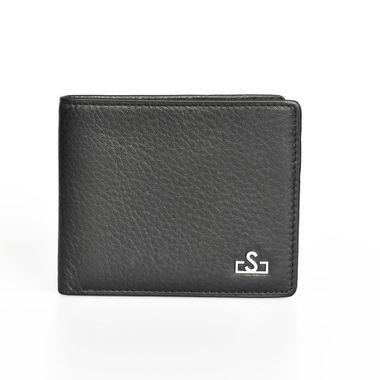 Man Genuine Leather Card Wallet with Logo Lining