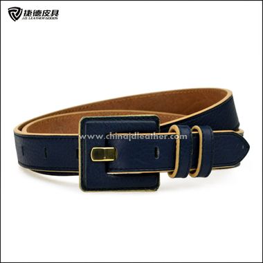 Women Blue Fashion Top Grain Leather/German Bond Belt
