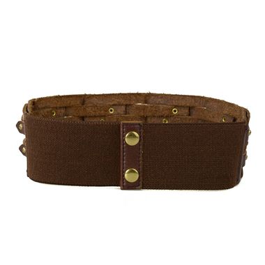 Brown Wide Leather/Elastic Webbing Belt