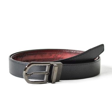 Hand-painted Men Designer Italian leather Reversible Belt