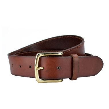 Men Alloy Buckle Brown Leather Belt