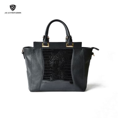 Black Lady Crocodile & Lichee Texture PU High Quality Handbag