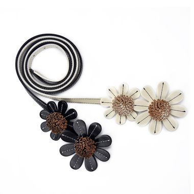 Ladies PU Belt with Flower Patterns