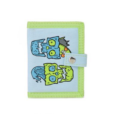 Lovely Printed Fabric Bi-Fold Vertical Wallet with Snap Closure