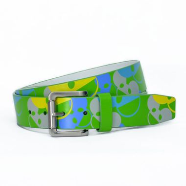 Man Screen Printed PU Belt