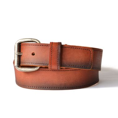 Mens Dyed Full Stitched Leather Belt