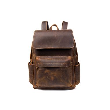 Genuine Leather Crazy Horse Casual Unisex Backpack