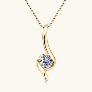 K Gold Moissanite Pendant Necklace