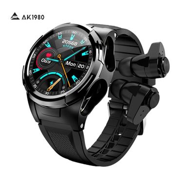 S201 TWS Bluetooth BT5.0 Call Earphones Body Temperature Smart Watch