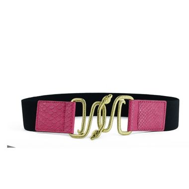 Elastic Belt With Snake Buckle