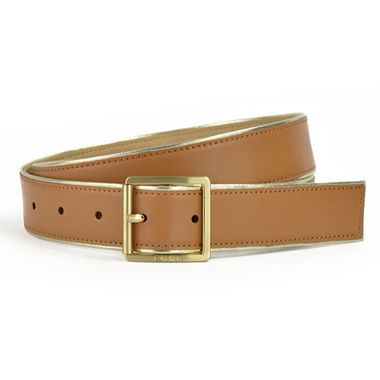 Women Brown PU Stitching Belt