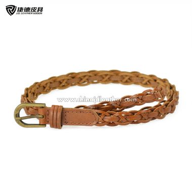 Women Fashion Skinny Braided Belt