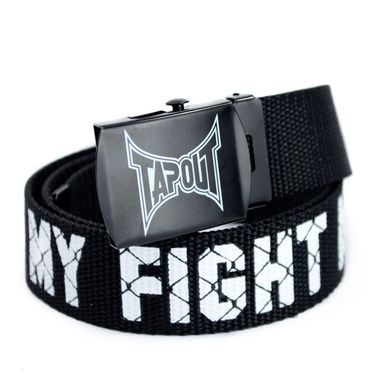 Black Polyester Belt with Printed Logo