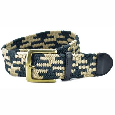 Mens Leather and Knitted Belt