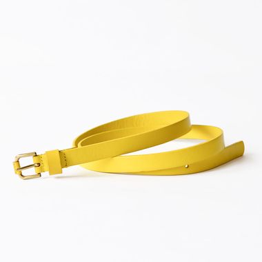 Ladies Yellow Waxed Leather Belt