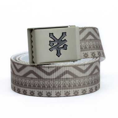 Printed Webbing Belt with Logo Buckle