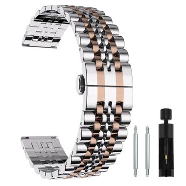 ML006 Metal Stainless Steel 7 Beads Folding Buckle Band