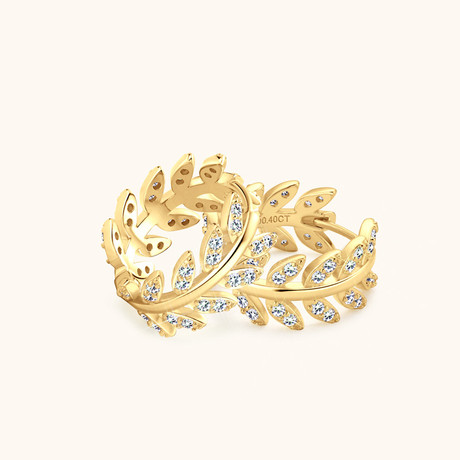 Golden Round Leaf Earrings