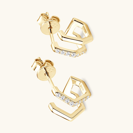 Golden Moissanite Earrings  