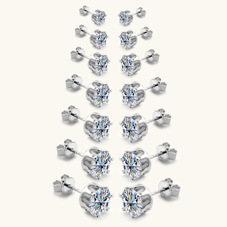 Sophisticated Six-Prong Moissanite Earrings