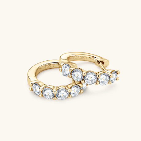 Gold Round Moissanite Earrings