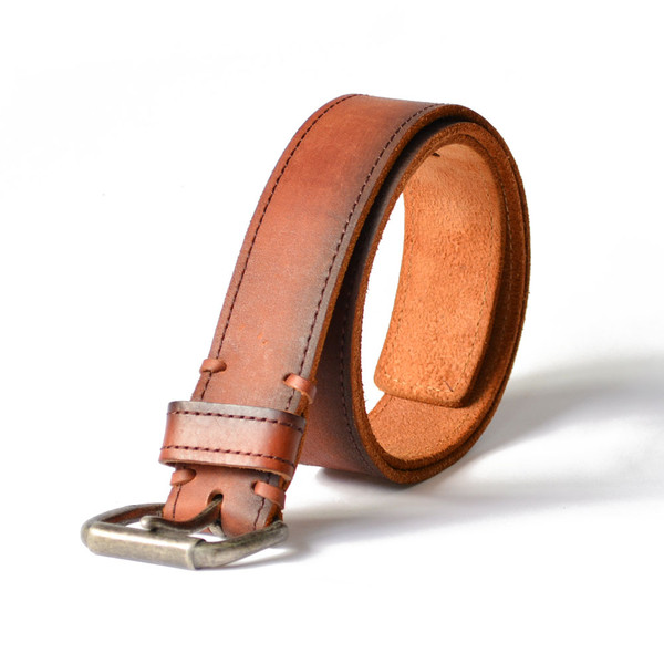 Mens Dyed Full Stitched Leather Belt JDMA13100