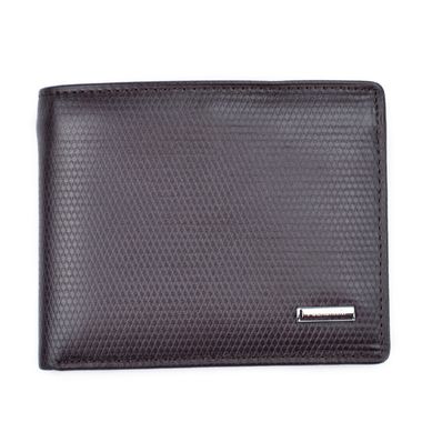 Man Brown Bi-Fold Textured Leather Wallet