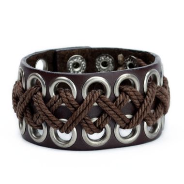 Leather Bracelet with Snaps and Eyelets