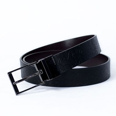 Men Reversible Debossed Logo PU Belt