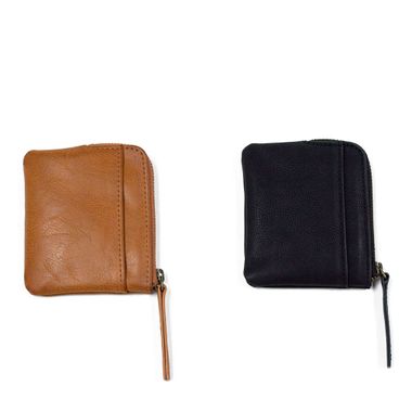 Simple Design Zip Around PU Leather Coin Pouch
