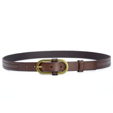 Ladies Leather Belt with Oval Buckle