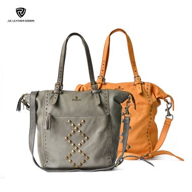 Big Capacity Lady Fashion Wholesale Handbag with Rivets Detailings