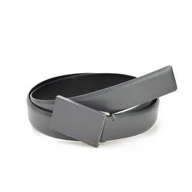 Men Feather Edge Plain Buckle Leather Belt