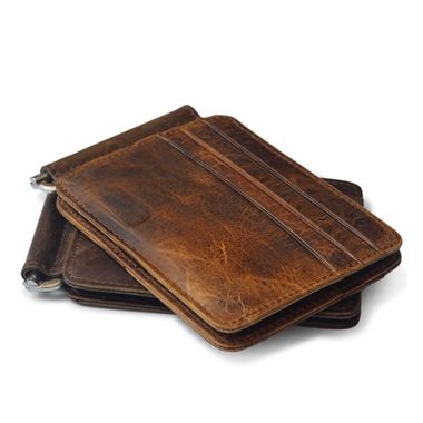 Vintage Genuine Leather Men Money Clip Wallet