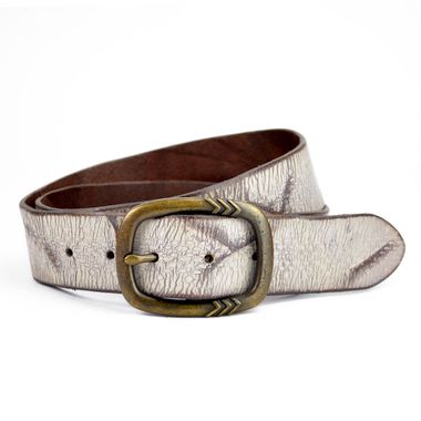 Men Crashed and Washed Leather Belt